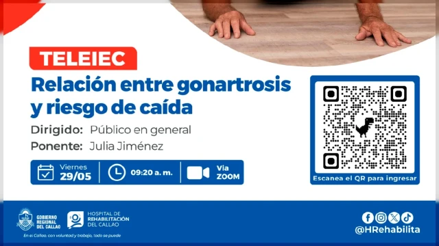  Charla online - "Relación entre gonartrosis y riesgo de caída" Hospital de Rehabilitación del Callao