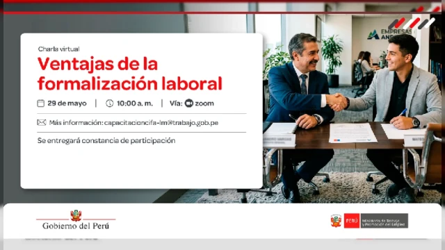  Charla VIRTUAL - "Ventajas de la formalización laboral" MTPE