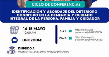  Conferencia online - "Abordaje del deterioro cognitivo y cuidado integral en demencia" 