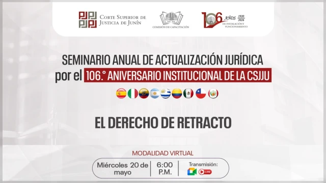  Conferencia virtual - "El derecho de retracto" Corte Superior de Justicia de Junín