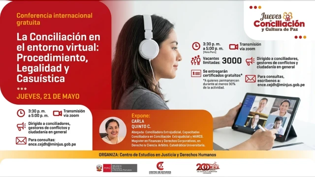  Conferencia online gratis - "La Conciliación en el entorno virtual: Procedimiento, Legalidad y Casuística" 