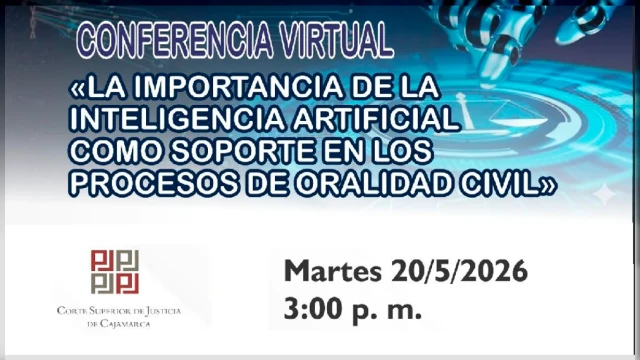 Conferencia online La importancia de la inteligencia artificial como soporte en los procesos de oralidad civil