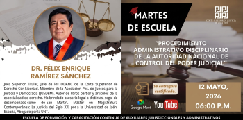  Conferencia online Procedimiento administrativo disciplinario de la Autoridad Nacional de Control del Poder Judicial