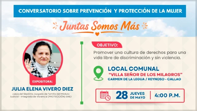 Conversatorio presencial - "Conversatorio sobre Prevención y Protección de la Mujer" Corte Superior Nacional