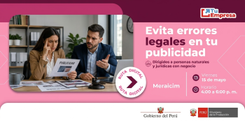  Curso online - "Evita errores legales en tu publicidad" Ministerio de la Producción (PRODUCE)