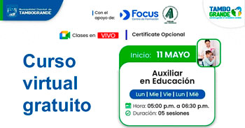  Curso online gratis "Auxiliar en educaciónl" de la Municipalidad Distrital de Tambogrande