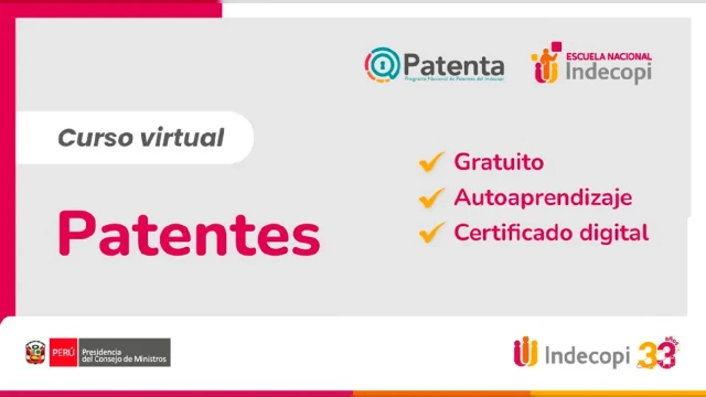 Curso online gratis con certificado sobre "Patentes" de INDECOPI