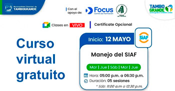  Curso online gratis "Manejo del SIAF" de la Municipalidad Distrital de Tambogrande