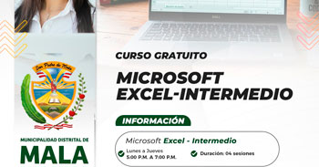  Curso online gratis de "Microsoft Excel intermedio" de la Municipalidad Distrital de Mala