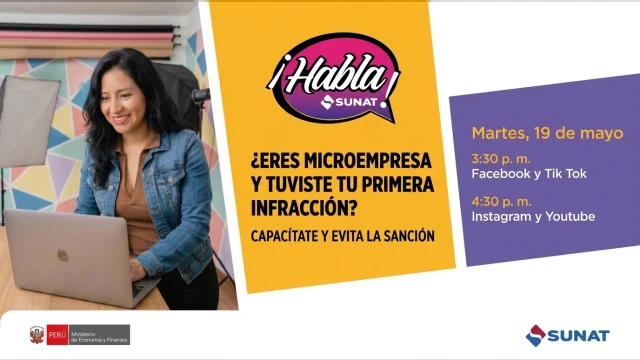  Evento online - "¿Eres microempresa y tuviste tu primera infracción? Capacítate y evita la sanción" SUNAT