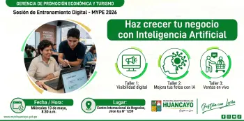  Evento presencial - "Sesión de Entrenamiento Digital - MYPE 2026" Municipalidad Provincial de Huancayo