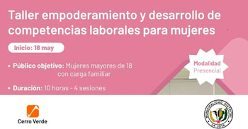  Taller presencial Empoderamiento y desarrollo de competencias laborales para mujeres Municipalidad de La Joya