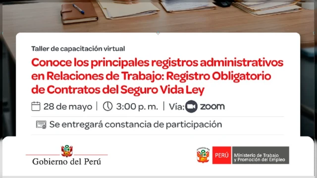  Taller online Conoce los principales registros administrativos en Relaciones de Trabajo - Seguro Vida Ley