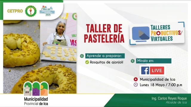  Taller virtual - "Pastelería: rosquitas de ajonjolí" Municipalidad de Ica