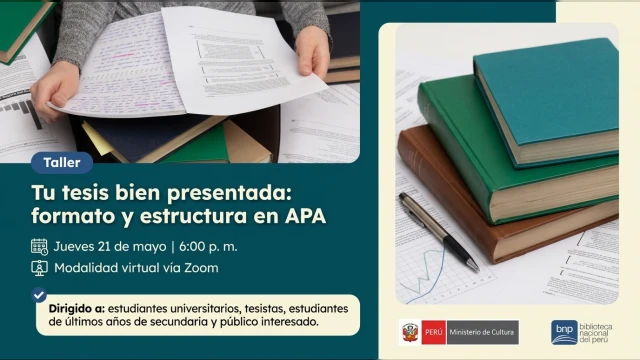  Taller online - "Tu tesis bien presentada: formato y estructura en APA" BNP
