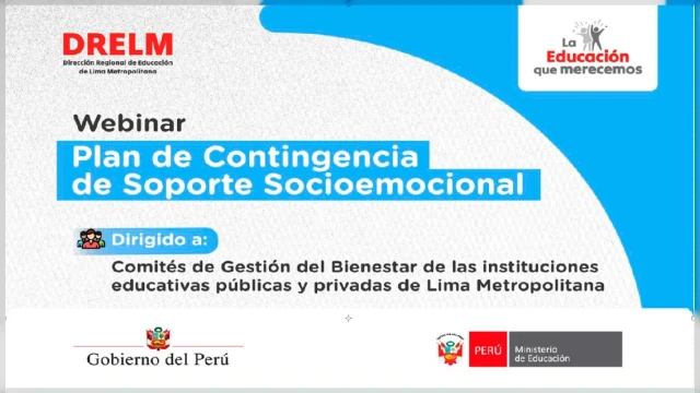  Webinar virtual - "Plan de Contingencia de Soporte Socioemocional" MINEDU