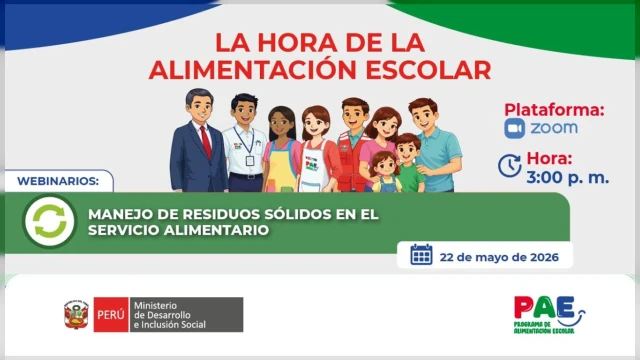  Webinar virtual - "Manejo de residuos sólidos en el servicio alimentario" Midis PAE