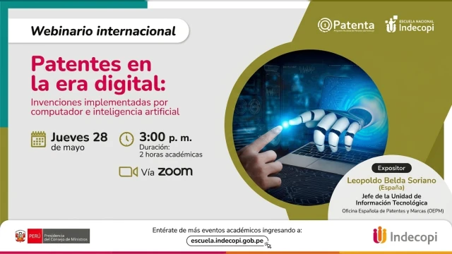  Webinar online Patentes en la Era Digital: Invenciones implementadas por computador e inteligencia artificial