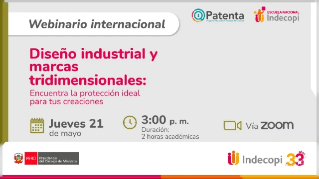  Webinario online - Diseño industrial y marcas tridimensionales: encuentra la protección ideal para tus creaciones