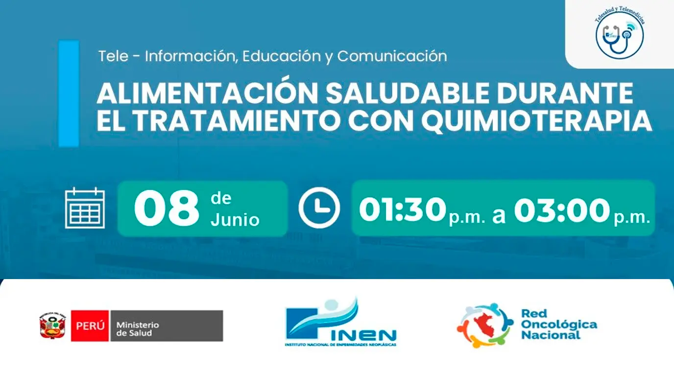  Capacitación online - "Alimentación saludable durante el tratamiento con quimioterapia" INEN