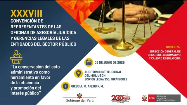  Evento presencial - "Conservación del acto administrativo y eficiencia pública" MINJUSDH