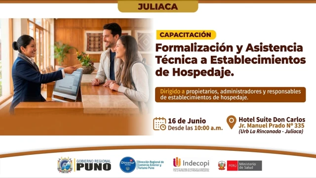 Capacitación presencial  "Formalización y Asistencia Técnica para Establecimientos de Hospedaje" Dircetur Puno