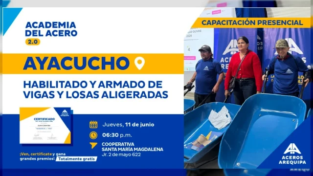  Capacitación presencial - "Habilitado y Armado de Vigas y Losas Aligeradas" Academia Del Acero
