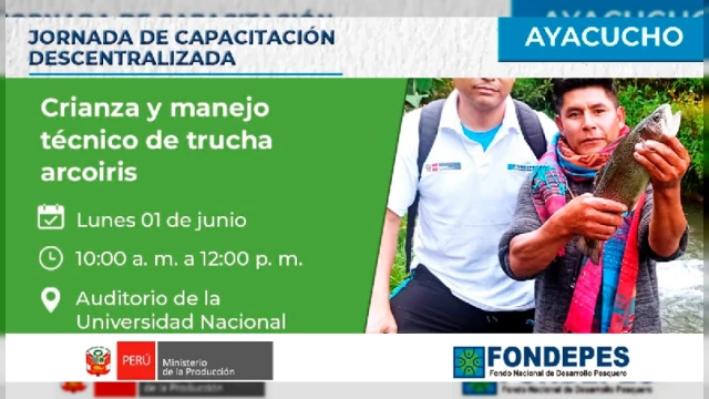  Capacitación presencial "Jornada de capacitación descentralizada: Crianza y manejo de trucha arcoíris" 