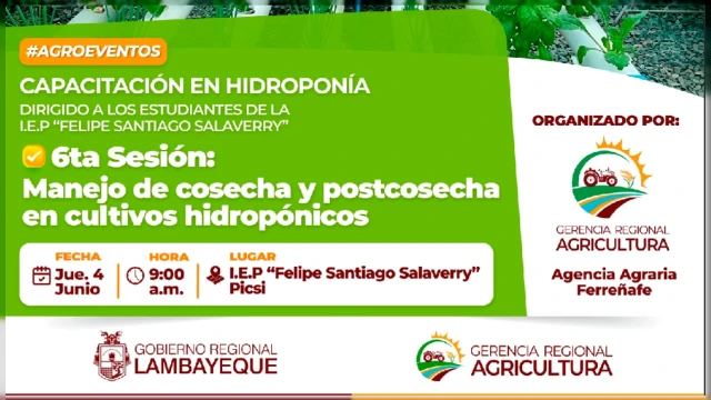  Capacitación presencial - "Manejo de cosecha y postcosecha en cultivos hidropónicos"