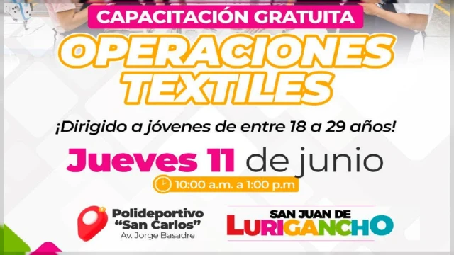  Capacitación presencial - "Operaciones Textiles" Municipalidad de San Juan de Lurigancho