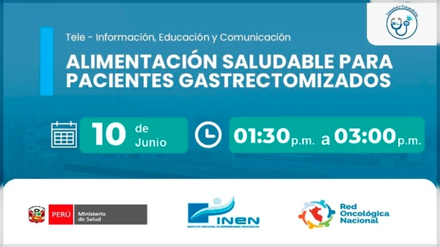 Capacitación VIRTUAL - "Alimentación saludable para pacientes gastrectomizados" INEN