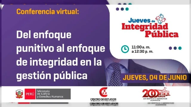  Capacitación virtual - "Del enfoque punitivo al enfoque de integridad en la gestión pública" MINJUSDH 