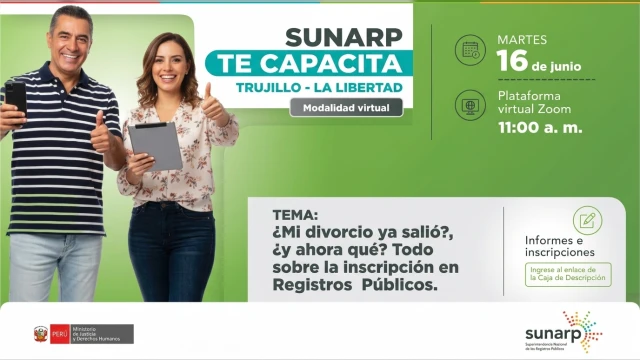  Capacitación virtual - "¿Mi divorcio ya salió?, ¿y ahora qué? Todo sobre la inscripción en Registros Públicos"