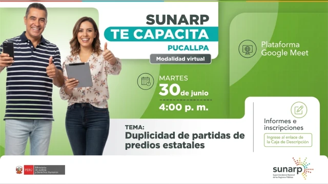  Capacitación virtual - "Duplicidad de partidas de predios estatales" SUNARP