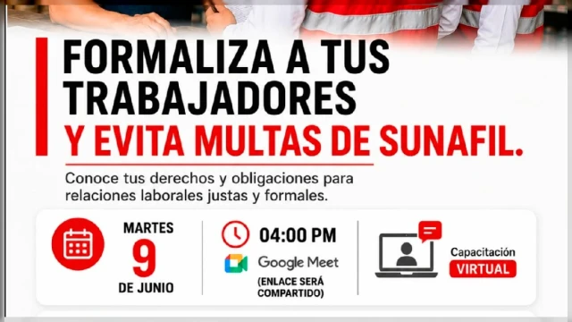 Capacitación virtual - "Formaliza a tus trabajadores y evita las multas de SUNAFIL"