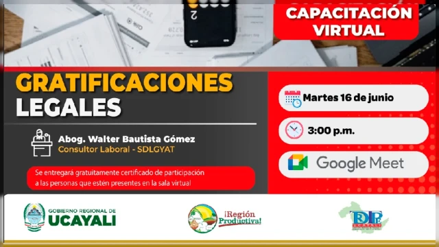  Capacitación virtual - "Gratificaciones Legales" DRTPE Ucayali