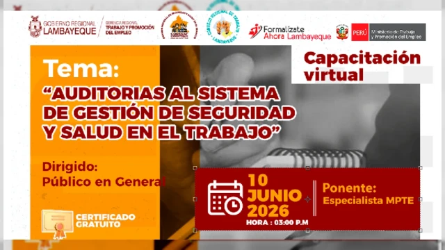 Capacitación virtual gratuita - "Auditorías al Sistema de Gestión de Seguridad y Salud en el Trabajo"