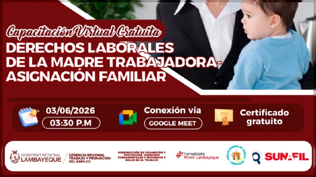  Capacitación online gratis - "Derechos laborales de la madre trabajadora: asignación familiar"
