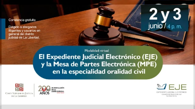  Capacitación online gratis - "EJE y Mesa de Partes Electrónica en oralidad civil"