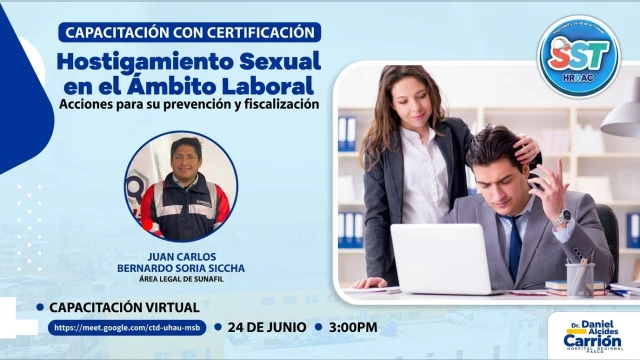 Capacitación virtual Gratis - "Hostigamiento Sexual en el Ámbito Laboral" 