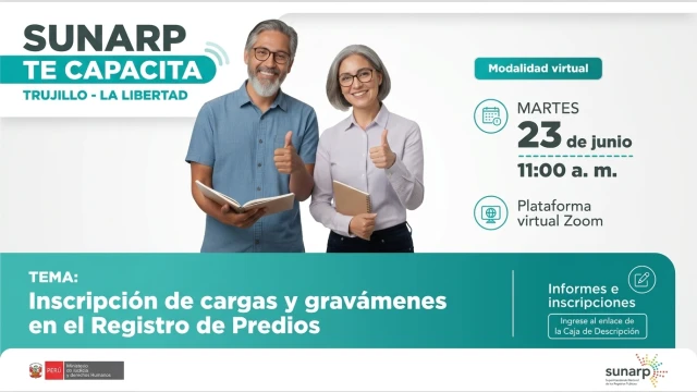  Capacitación online gratis - "Inscripción de cargas y gravámenes en el Registro de Predios" Sunarp