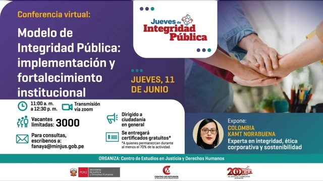  Conferencia online - "Modelo de Integridad Pública: implementación y fortalecimiento institucional" MINJUSDH