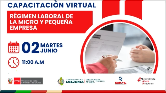 Capacitación virtual - "Régimen laboral de la micro y pequeña empresa" DRTPE Amazonas 