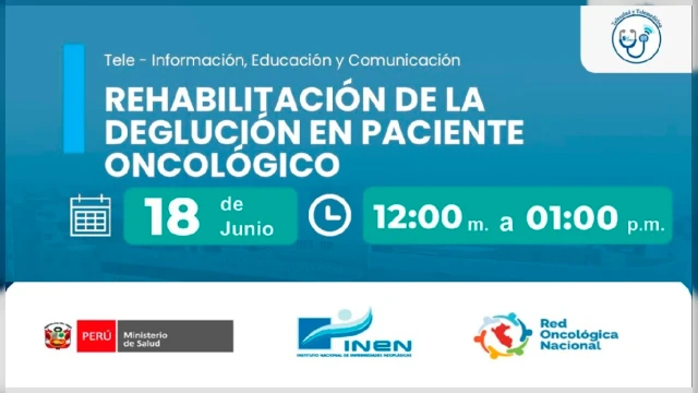  Capacitación virtual - "Rehabilitación de la deglución en paciente oncológico" INEN