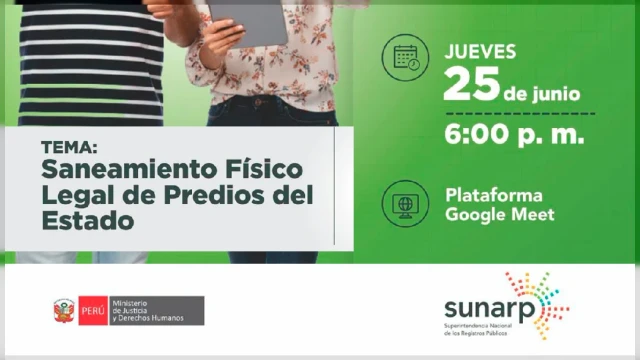  Capacitación virtual - "Saneamiento Físico Legal de Predios del Estado" SUNARP