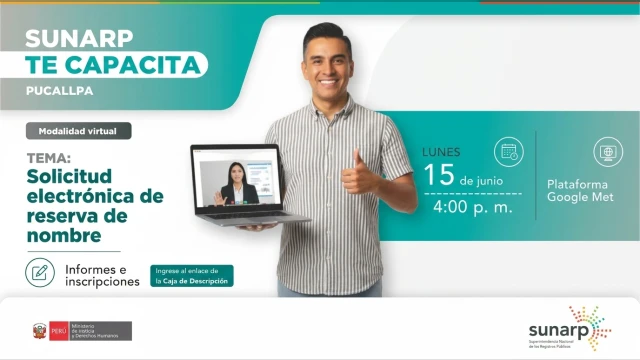  Capacitación Virtual - "Solicitud electrónica de reserva de nombre" SUNARP