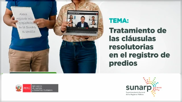 Capacitación online - "Tratamiento de las cláusulas resolutorias en el registro de predios" Sunarp