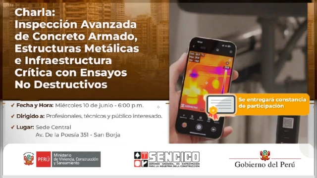  Charla presencial Inspección Avanzada de Concreto Armado, Estructuras Metálicas e Infraestructura Crítica con Ensayos