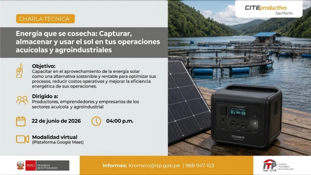  CHARLA TECNICA VIRTUAL - "Energía solar para acuicultura y agroindustria" CITEproductivo San Martín