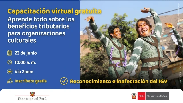  Charla virtual - "Aprende todo sobre los beneficios tributarios para organizaciones culturales" 